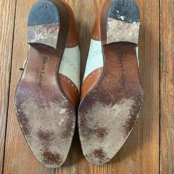 Ralph Lauren luggage Spectator Wingtip Shoes 7B - Picture 6 of 11